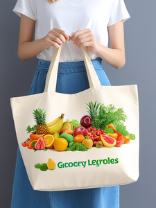 Ecológico no tejido comestibles Super mercado compras bolsa al aire libre promociones verduras logotipo personalizado impresión bolsa barata