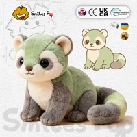 Boneka Ferret Hijau Custom, Bahan Aman Non-Toksik, Mainan Hewan Isi Dakron, Bersertifikat CE UKCA, Mainan Lembut untuk Anak, Souvenir Lucu