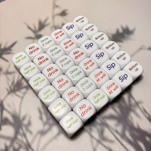 Dés à boire personnalisés en acrylique de 2,5 cm, amusants, à 6 faces, colorés, avec impression anglaise, pour adultes, pour soirées créatives et bars - Product Image 2