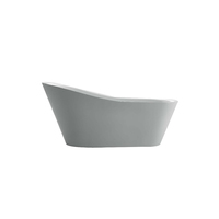 Grande baignoire autoportante blanche personnalisée égouttoir central design moderne baignoire à surface solide acrylique produit de trempage