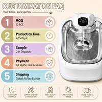 Fontaine à eau pour animaux de compagnie en acier inoxydable ChongxinIOT 3,5 L avec affichage LED du niveau, anti-brûlure à sec, distributeur d'eau automatique pour chats et chiens