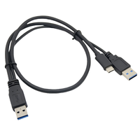 Cable Coaxial de PVC Personalizado, Doble USB 3.0 a Tipo C, para Altavoz/Micrófono/Computadora