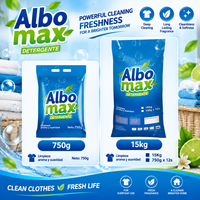 Lessive en poudre en gros directement de l'usine, 750g et 15kg, forte puissance dégraissante, parfum frais, pour lavage à la main et en machine, marché péruvien