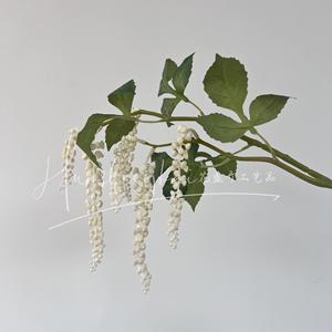 Ramo de Frutas Artificiales de Pokeweed, Verde y Blanco, Decoración de Boda de Seda, Arreglo Floral - Product Image 3