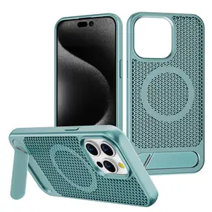 Focuses 2024 Hot Selling New Arrival Shockproof Phone Accessories Phone Case with Cooling Holes Metal for Iphone 15 14 Pro Max