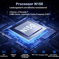 Nueva Mini PC N150 (Hasta 3.6GHz) 12 Núcleos, 12GB RAM DDR5, 256GB/512GB/1TB SSD M.2, Pantalla Táctil de 8 Pulgadas, 4K, Doble Pantalla, 3 Años de Garantía