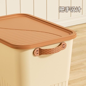 Plastic <b>Storage</b> <b>Box</b> Rectangle With Lid And Handle For Home <b>Kitchen</b> Living Room Toy Miscellaneous Items - Product Image 2