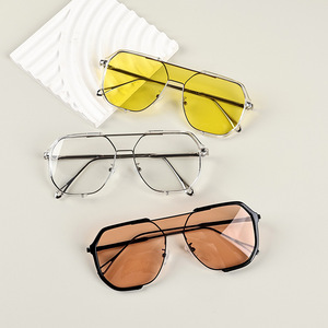 Fashion <b>Rectangle</b> Sunglasses Full Rim <b>Mirror</b> Lenses Unisex Casual UV380 Protection Adult Metal Frame - Product Image 4
