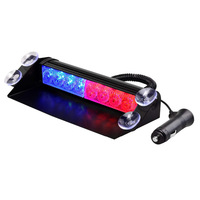 Barre lumineuse de signalisation d'urgence à 8 LED |   Balise d'avertissement à fixation par ventouse 12V-24V pour camion de pompiers et ambulance