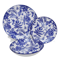 Ensemble de 12 assiettes à dîner en porcelaine de Chine au design moderne de luxe, utilisables au micro-ondes, vaisselle de table pour la maison, vente en gros de bols en céramique