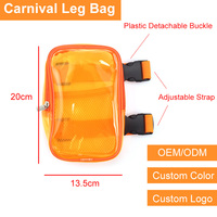 Sac de jambe transparent en PVC personnalisé avec logo tendance 2025, grande capacité, sac de cuisse transparent avec logo pour le carnaval, pochette pour téléphone pour femmes