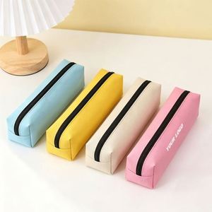 Étui à crayons personnalisé avec logo, couleur unie, grande capacité, joli et mignon, pour filles, école - Product Image 1