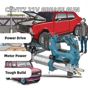OUDU-<span class=keywords><strong>Pistolet</strong></span> à graisse électrique sans fil à <span class=keywords><strong>batterie</strong></span> lithium 21V 12000psi avec design unique et outil électrique à tube métallique - Product Image 3