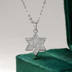 Fashion Eco-friendly Copper 14k Gold Filled Jewelry Iced Out Hip Hop Full Diamonds <b>Star</b> Pendant Necklace for Women - Product Image 4