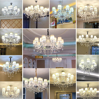 Lustre en cristal K9 européen de luxe pour villa, salon, chambre, hall d'hôtel, salle de mariage