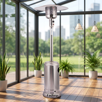 Chauffe-terrasse extérieur à gaz en acier inoxydable LUOQI, chauffage infrarouge sur pied avec protection anti-basculement, 45000 BTU GPL pour jardin