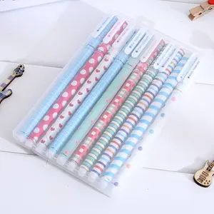 Professional supplier color neutral pen multi-color water pen 10 pack, fancy pattern roller ball pen