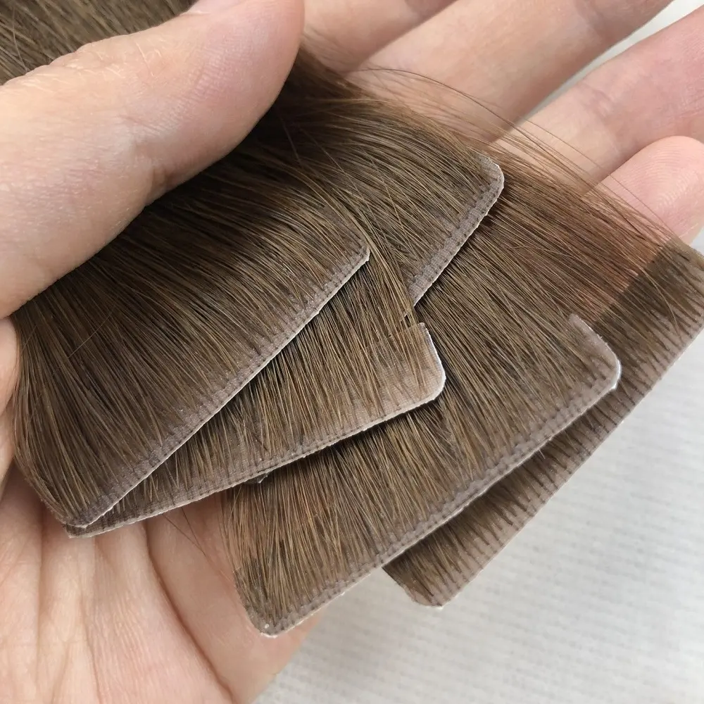 Cinta de inyección invisible en extensiones de cabello Cinta de trama de piel Todos los colores Precio al por mayor