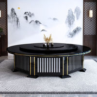 Hôtel électrique grande table ronde nouvelle table de salle à manger en bois massif de style chinois