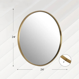 TETE Personalizado Atacado Regular Metal Emoldurado Banheiro Espelho Vidro Fabricantes Round Circle Decor Banho Espelhos para Hotel - Product Image 2