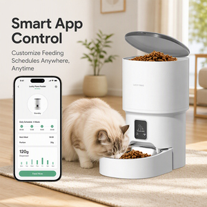 Distributeur automatique intelligent pour animaux de compagnie avec contrôle WiFi, stockage de nourriture en plastique de 4 L, alimentation à distance étanche pour chats et chiens - Product Image 2
