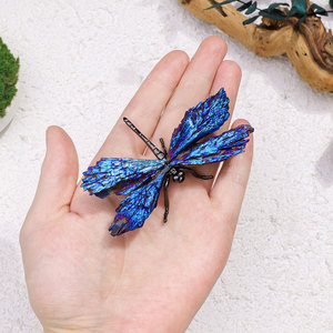 All'ingrosso cristallo naturale intaglio di cristallo curativo Aura tormalina libellula piuma blu libellula per la decorazione - Product Image 6