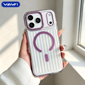Coque de téléphone transparente VAWI B337 avec support d'appareil photo, étui magnétique transparent pour téléphones mobiles <span class=keywords><strong>iPhone</strong></span> 18 17 Pro Max et Samsung S26 - Product Image 5