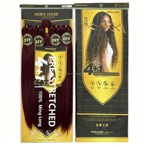 BELEZA T1B/BUG #   Extensioni per <span class=keywords><strong>capelli</strong></span> sintetiche intrecciate senza nodi e senza cuciture da 4+138 pollici, 200g, resistenti al calore, all'ingrosso - Product Image 2