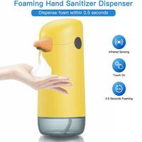 Distributeur de savon intelligent HONGDEC en forme de canard jaune mignon, distributeur de savon moussant automatique, machine à savon pour les mains mignonne