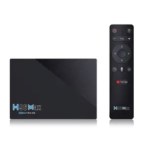 Siyah H96 MAX RK3566 Android 11.0 TV kutusu akıllı Set üstü kutusu 8K medya oynatıcı ile WiFi 2.4G