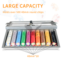 Table de poker YH 40 mm 10 rangées de jetons de poker en titane avec couvercle et serrure de sécurité 510x245x90 mm Combo 3