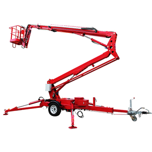 Mendorong sendiri teleskopik lengan angkat 12m Cherry Picker Towable Boom Lift - Product Image 2