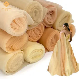 Bán Buôn 100% Nylon Illusion Vải Tuyn Ánh Sáng Màu Vàng Lưới Net Cho Tutu Váy Trẻ Em Của Váy