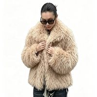 Nouvelle Arrivée Hiver Zeyu – Veste Courte en Fausse Fourrure, Style Cardigan Ouvert, Col à Revers Moelleux et Duveteux, Manteau en Fausse Fourrure pour Femme