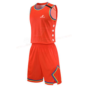 Ensemble de vêtements de sport de basket-ball pour hommes professionnels uniforme Anti-rides en Polyester Durable avec Logo imprimé grande taille nouveau modèle - Product Image 2
