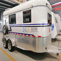 Flotteur à charge lisse pour 2 chevaux, remorque luxueuses avec porte caravane,