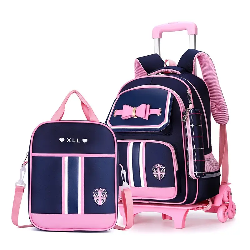 Rosa Mode Oxford Schule Tasche Trolley Schule Taschen Mit Trolley Rädern Trolley