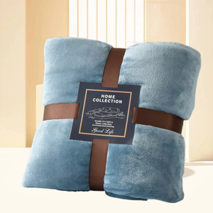 Winter Fleece Throw <b>Blanket</b> Polyester Plain Knitted Flannel <b>Blanket</b> for Bedding - Product Image 1