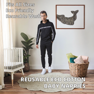 Couches lavables réutilisables pour bébé, écologiques, respirantes, en coton solide, culottes d'apprentissage avec cordon de serrage réglable, unisexe - Product Image 2