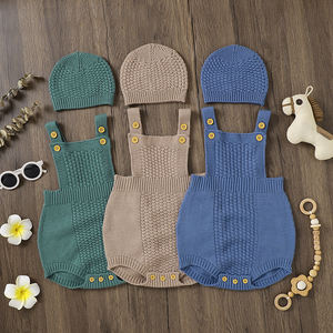 ชุดรอมเปอร์เด็กถักนิตติ้ง 2 ชิ้น พร้อมหมวก ชุดเสื้อผ้าเด็ก ยี่ห้อ Mimixiong ขายส่ง - Product Image 6