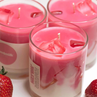 Handgemachte Großhandel Home Decor Glas Jar Jelly Wax Kreative Lebensmittel Getränk Neuheit Erdbeer Matcha Kaffee Latte Duft kerze