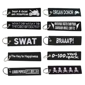 Motorcycle We Offer A Variety Of Motorcycle Embroidered Keychains Featuring The Remove Before Flight Tagline And Support Customization.