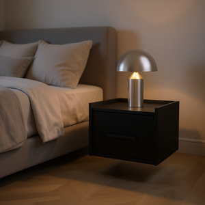 Yorktown <b>Floating</b> Nightstand Black Modern Minimalist 1 Drawer Bedroom Furniture - Product Image 2