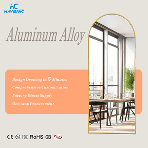 Fabrikant Op Maat Luxe Gebogen Gouden Kapspiegel Volledige Lengte Hoge Kwaliteit Glas ESPEJO MIRROIR - Product Image 1