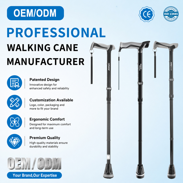 Elegant Stylish Rehaescort Aluminum Adjustable Folding Retractable Sword Cane for Disabled 158KG Load Capacity 145-195cm Height