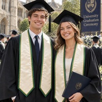 Écharpe de graduation personnalisée en gros, cordon d'honneur, ruban d'épaule pour tenue académique, écharpe unie à faire soi-même