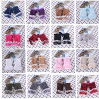 Gants chauds d'hiver pour femmes, en fausse fourrure de lapin, sexy, chauffe-mains sans doigts, en daim, mitaines chaudes pour femmes, D-003