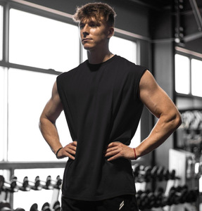 <b>Men</b> Sports Sleeveless Shirts Custom logo Quick Drying tank Tops Small Stand Neck Gym Sports Vest Breathable Casual <b>Singlets</b> - Product Image 1