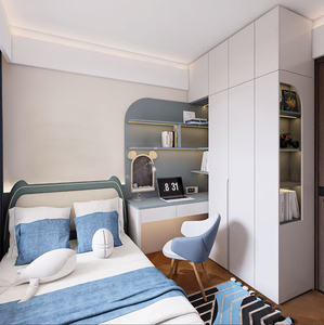 Set di Mobili per Camera da Letto per Bambini di <span class=keywords><strong>Piccole</strong></span> <span class=keywords><strong>Dimensioni</strong></span>, Ecologico e Salvaspazio, Armadio Multifunzionale con Scrivania ad Angolo - Product Image 1