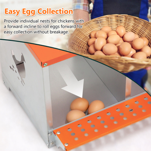 Caja de Nidificación Metálica de 3 Compartimentos para Montaje en Pared, para Gallinas/Patos, Fácil Recolección de Huevos y Montaje, Ventilada y Galvanizada, Venta Caliente 2026, Almacén de EE. UU. - Product Image 2